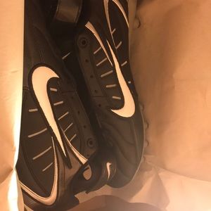 New box Nike air zoom super bad football cleats black white mens 313406 011